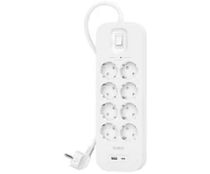Belkin 900J, 8 Schuko lizdai, USB-A, USB-C PD, 2 m