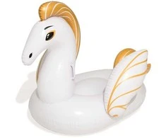 Bestway Pripučiamas plaukiojimo plaustas PEGASUS, 62.5" x 43"/1.59m x 1.09m, baltos/auksinės spalvos
