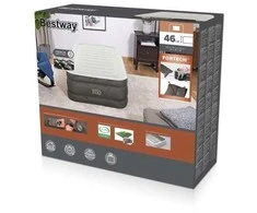 Bestway „Fortech“ pripučiamas čiužinys su dvigubu čiužiniu, įmontuotu oro kondicionieriaus siurbliu ir antimikrobine danga, 1,91 m x 97 cm x 46 cm, viengulis čiužinys, dvigubas, stačiakampis, skirtas naudoti viduje, įmontuotas oro siurblys