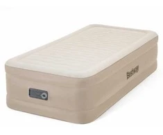 Bestway „Fortech“ pripučiamas čiužinys su dvigubu čiužiniu, įmontuotu oro kondicionieriaus siurbliu ir antimikrobine danga, 1,91 m x 97 cm x 46 cm, viengulis čiužinys, dvigubas, stačiakampis, skirtas naudoti viduje, įmontuotas oro siurblys