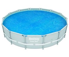 Bestway Saulės energija varomas baseino uždangalas 4,27 m, Baseino saulės energija varomas uždangalas, Mėlynas, 1,27 kg, Lizdinė pakuotė, 380 mm, 580 mm