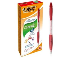 Bic BIC Atlantis Classic, Clip, Twist retractable ballpoint pen, Raudona, 12 pc(s), Medium