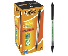 BIC Clic Stic, Clip, ištraukiamas tušinukas su užsegimu, juodas, vidutinio dydžio