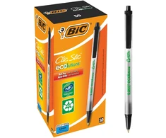 BIC Clic Stic, Clip, ištraukiamas tušinukas su užsegimu, juodas, vidutinio dydžio