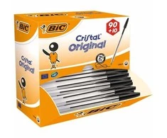 BIC Cristal Medium - Juodas,Transparent - Juodas - Stick ballpoint pen - Medium - 1 mm - 0.4 mm