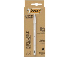 Bic Cristal Re 'new Metal Pen Juodas + 2 užtaisai (405478)