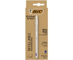 Bic Cristal Re 'new Metal Pen Mėlyna + 2 užtaisai (405477)
