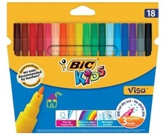 BIC 888681, Įvairių spalvų, Įvairių spalvų, 18 spalvų, Plonas galiukas, Apvalus, Įvairių spalvų