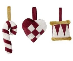 Bloomingville – 3 vnt. rinkinys – Velua ornamentas (82060016)