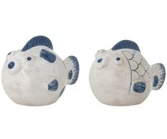 Bloomingville Fugu druskos ir pipirų rinkinys, mėlynas, keramikos dirbiniai