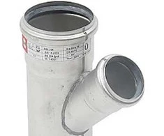 „Blücher“ didelis vamzdis 45° 75–50 mm – apvalus, rūgštims atsparus RF Europipe