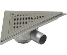 BLÜCHER reguliuojamas gyvenamųjų namų trapas „Trio“, 50 mm, betonui ir plytelėms, žemas modelis, 314 tipas, montavimui kampe