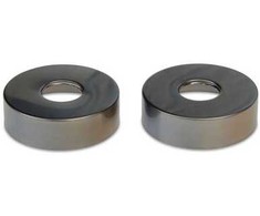Blue Label Mėlyna Label rozetės iš pistoleto metalo – 74 mm skersmens – tiekiamos 2 vnt. rinkiniuose.