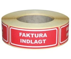 Lipnios etiketės: Įdėta sąskaita faktūra 24x64,6 mm 500 vnt./ritinėlyje - (500 vnt.)