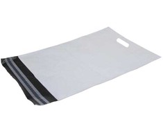 Stickn Forsendelsespose propac, 400 x 600 mm, hvid med hank, pakke a 100 stk.