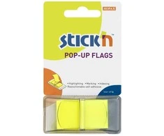 Stick N Find Plastikiniai žymekliai Stick´N 26010, 45x25mm, 50vnt., neoninės geltonos spalvos, blisteryje