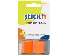 Stick N Find Plastikiniai žymekliai Stick´N 26010, 45x25mm, 50vnt., neoninės oranžinės spalvos, blisteryje