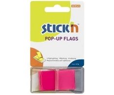 Stick N Find Plastikiniai žymekliai Stick´N 26010, 45x25mm, 50vnt., neoninės rožinės spalvos, blisteryje