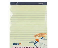 Stick N Find Užrašų knygelė, BNT Stick´n, lipni atmintinė, geltona, 178x254 mm