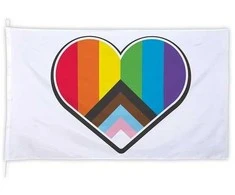 Boland Party Partners B.V. LGBTQ+ širdelės formos vėliava 200x300 cm.