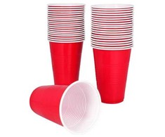 Boland Party Partners B.V. Raudoni plastikiniai puodeliai, 40 vnt.