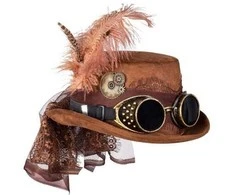 Boland Party Partners B.V. Steampunk skrybėlė su akiniais