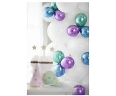 PartyDeco Boland Traciks Mėlyni blizgūs balionai, 50 vnt.