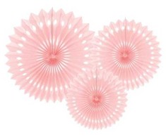 Party Deco PartyDeco dekoratyvinės rozetės pudra rožinė 20-30cm A3 53822