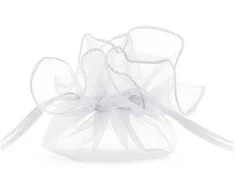Party Deco Balti organzos maišeliai, 25 cm
