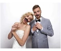 Party Deco Fotosesijos rekvizitai PartyDeco H24cm/6vnt. Moustache