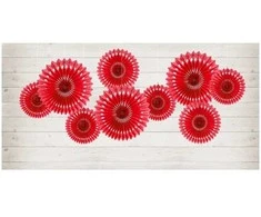 Boland Traciks Dekorai-rozetės PartyDeco Ø20-25-30cm/3vnt. raudoni