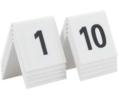 Securit Bordskilt nr 1-10 5x4x5 cm Akryl Hvid,10 stk/ps - (10 stk.)