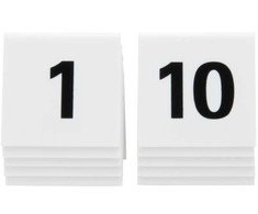 Securit Bordskilt nr 1-10 5x4x5 cm Akryl Hvid,10 stk/ps - (10 stk.)