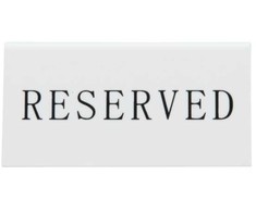 Securit Lentelė RESERVED kieta balta akrilo 5 vnt./pak. (5 vnt.)
