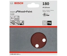 Bosch Šlif.pop,medžiui, PEX D=125mm, K180, 5 vnt.
