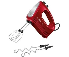 Plakiklis Bosch CleverMixx, Hand mixer, Raudona, Nerūdijantis plienas, Knead, Mixing, Whisking, 1.4 m, Plastic, Nerūdijantis plienas