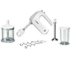 Plakiklis Bosch MFQ4080, Hand mixer, Sidabrinis, Baltas, 1.4 m, Mygtukai, 500 W, 220 - 240 V