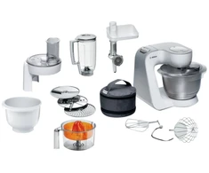 Bosch MUM58258, 3.9 L, Baltas, Mygtukai, CE, Eurázsiai, Ukraine, VDE, Nerūdijantis plienas, Plastic