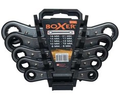 BOXER Ringgaffelnøglesæt med skralde - dobbelt