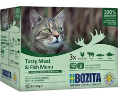 Bozita Bozita Pouch HiG Multibox mėsos ir žuvies meniu