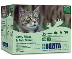 BOZITA Tasty meat & fish menu in jelly – šlapias kačių maistas – 12 x 85g