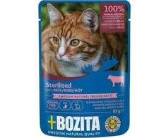 Drėgnas Kačių Maistas - Bozita Sterilizuota Jautiena Želėje, 85g
