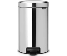 Brabantia 113581, 12 L, Round, Nerūdijantis plienas, Plastic, Pedal, 25.1 cm
