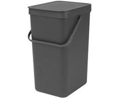 Brabantia „Sort &amp; Go“ šiukšliadėžė, 16 l, tamsiai pilka