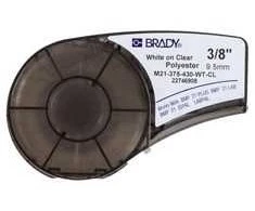 Brady 139748, Juoda, Balta, Lipni spausdintuvo etiketė, Poliesteris, Terminis perkėlimas, Nuolatinis, Blizgus
