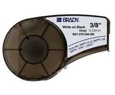 Brady M21-375-595-BK, juoda, lipni spausdintuvo etiketė, vinilo, terminio perkėlimo, akrilo, nuolatinė