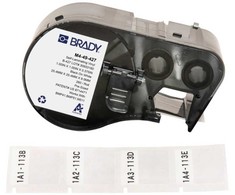 Brady M4-49-427, Juoda, Balta, Lipni spausdintuvo etiketė, Vinilinė, Terminio perkėlimo, Akrilo, Nuolatinė