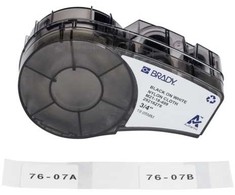 Brady M21-136-499, Balta, Lipni spausdintuvo etiketė, Iškirpta etiketė, Nailonas, Terminis perkėlimas, Akrilas