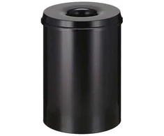 V Part Ugniai atspari šiukšliadėžė, V formos, juoda, milteliniu būdu dažytas plienas, 30 l, atspari ugniai