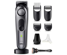 Braun BeardTrimmer 7 BT 7420, plaunamas, baterija, pilka